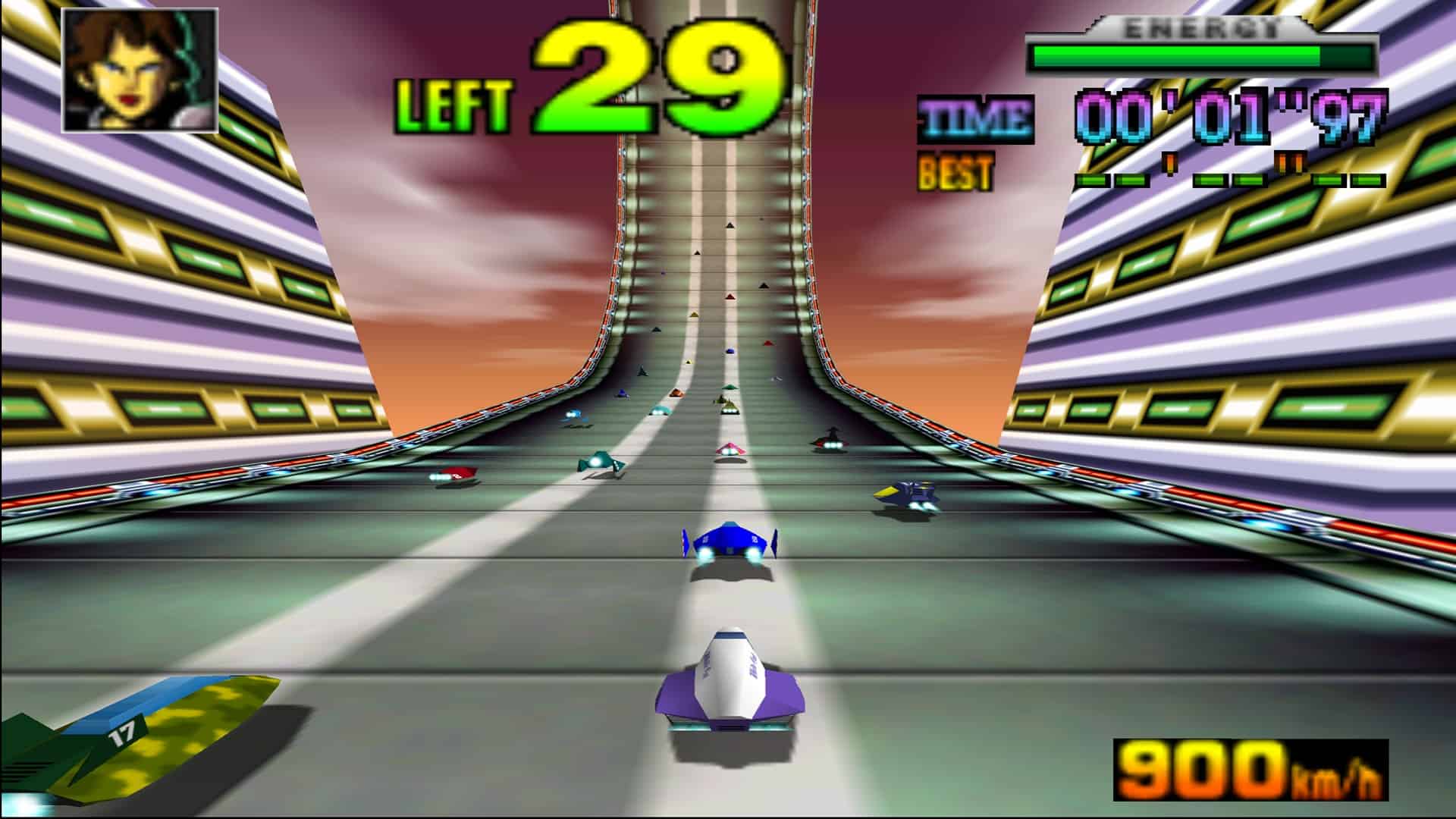 screenshot from f-zero x showing the death race mode